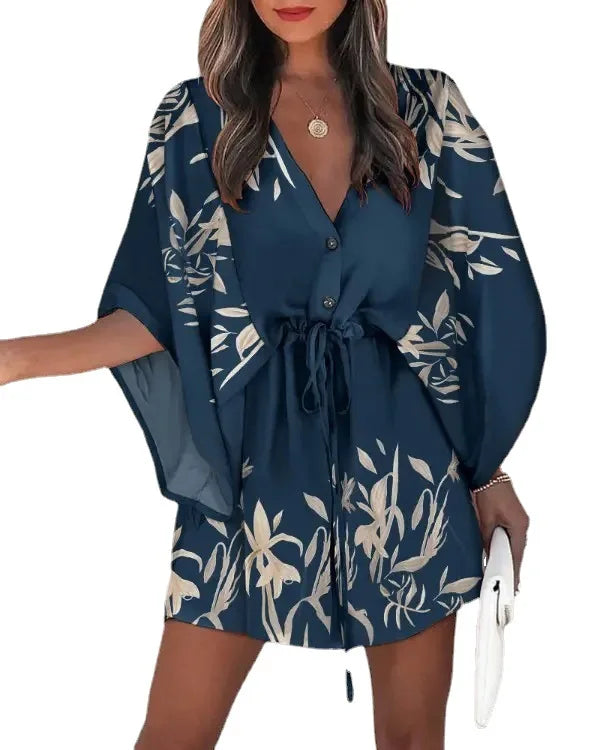 Tropical Bloom Wrap Dress – Flowy, Floral & Effortlessly Chic