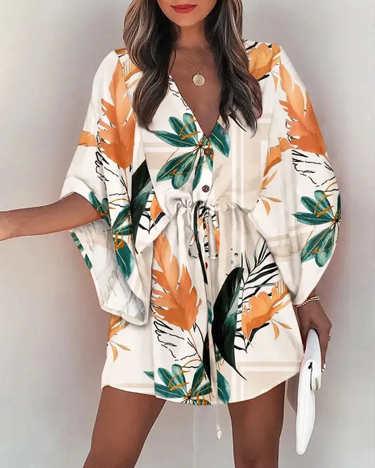Tropical Bloom Wrap Dress – Flowy, Floral & Effortlessly Chic