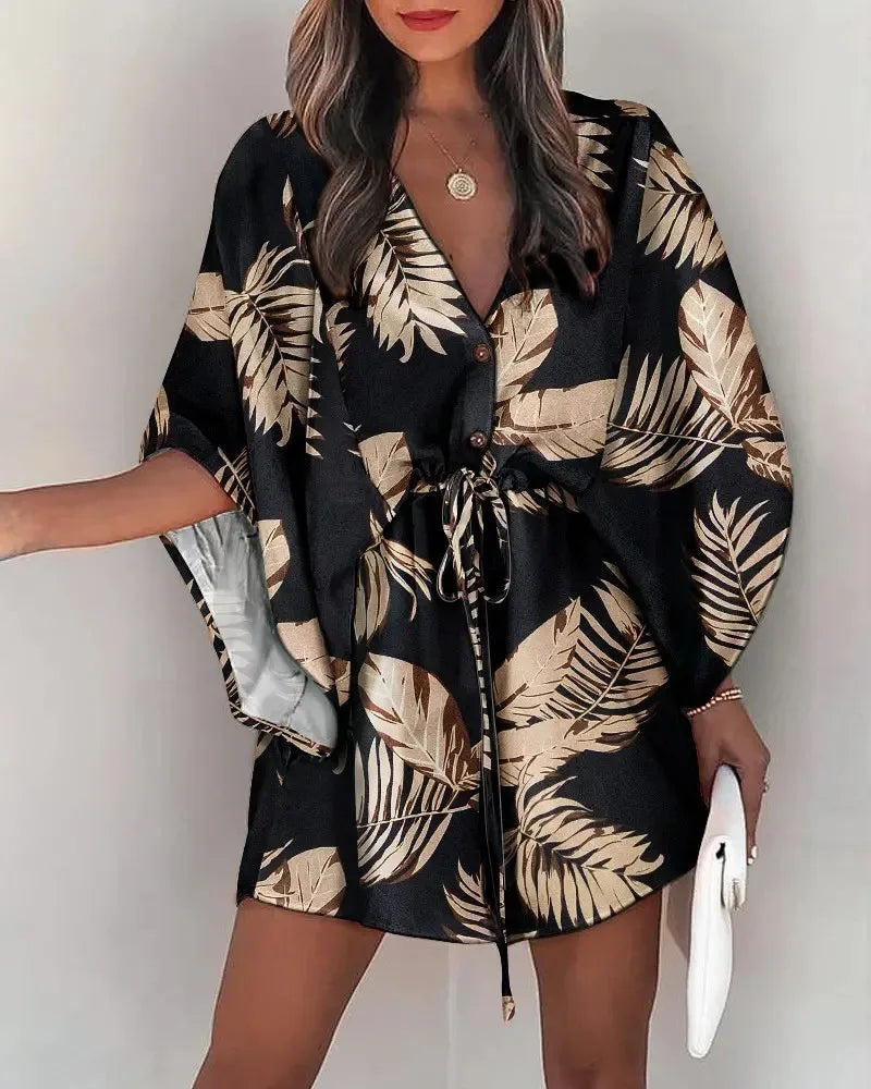 Tropical Bloom Wrap Dress – Flowy, Floral & Effortlessly Chic
